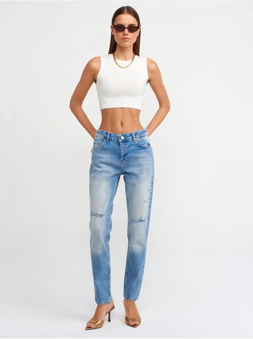 Jeans a vita media a gamba dritta dilvin - Kiabi Jeans a vita media a gamba dritta dilvin - Kiabi