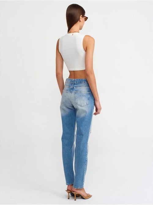 Jeans a vita media a gamba dritta dilvin - Kiabi Jeans a vita media a gamba dritta dilvin - Kiabi
