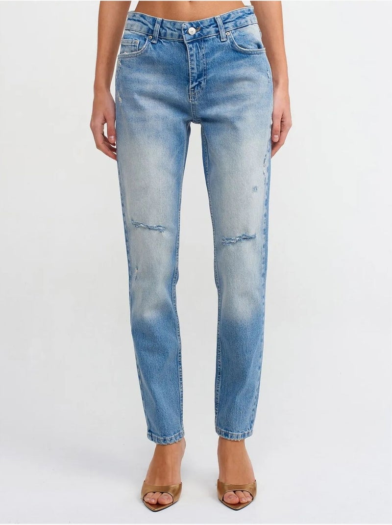 Jeans a vita media a gamba dritta dilvin Blu chiaro - Kiabi