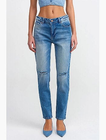 Jeans a vita media a gamba dritta dilvin