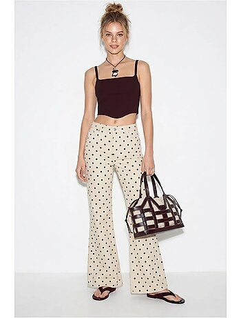 Jeans a zampa a pois da donna a vita media lucci