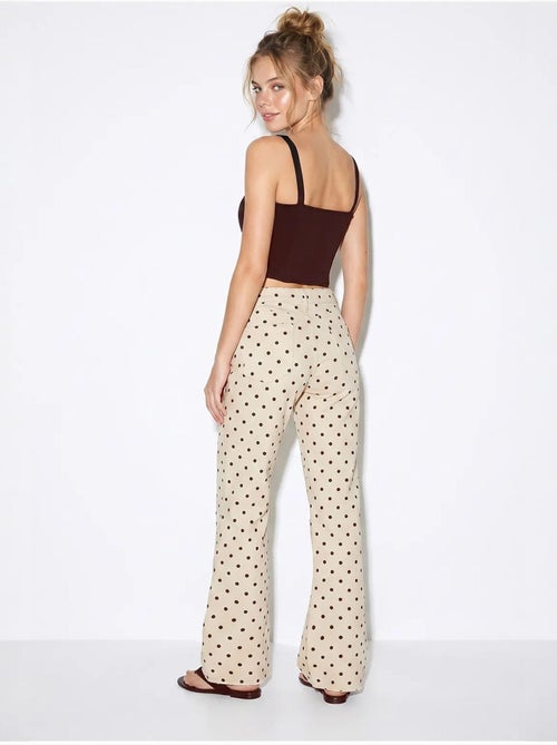 Jeans a zampa a pois da donna a vita media lucci - Kiabi Jeans a zampa a pois da donna a vita media lucci - Kiabi