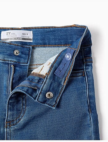 Jeans a zampa con cintura regolabile e tasche
