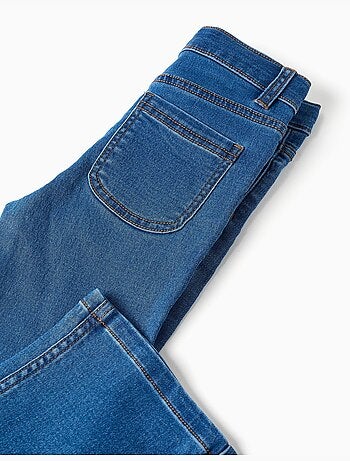 Jeans a zampa con cintura regolabile e tasche