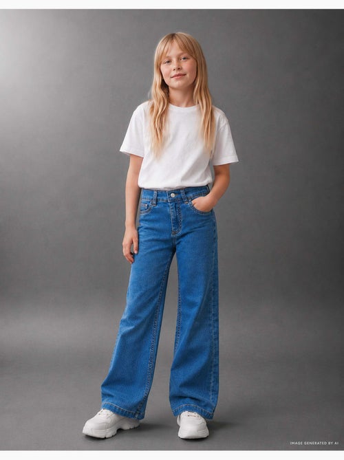 Jeans a zampa con cintura regolabile e tasche - Kiabi