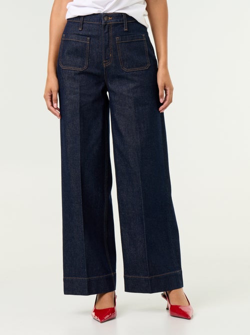 Jeans ampi a vita alta con tasche applicate - Kiabi Jeans ampi a vita alta con tasche applicate - Kiabi
