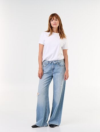 Jeans ampi con cintura fantasia