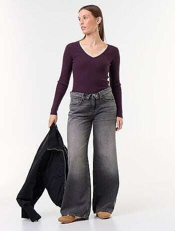 Jeans ampi con cintura fantasia