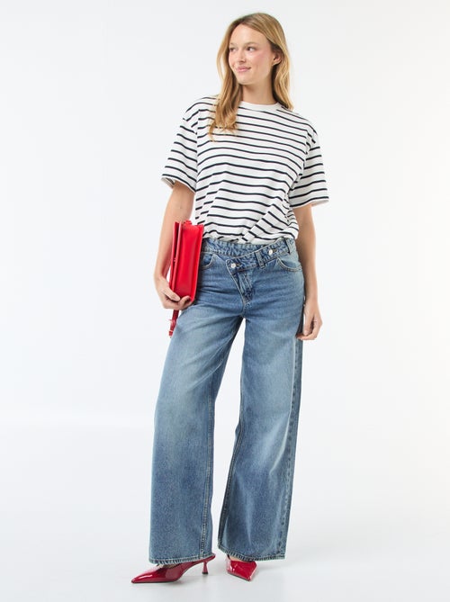 Jeans ampi con doppia apertura abbottonata - Kiabi