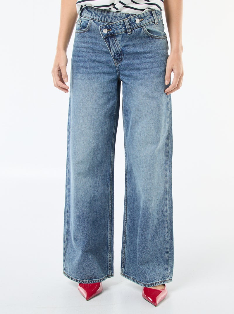 Jeans ampi con doppia apertura abbottonata Blu - Kiabi