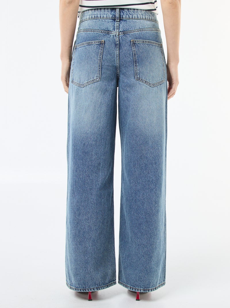 Jeans ampi con doppia apertura abbottonata Blu - Kiabi