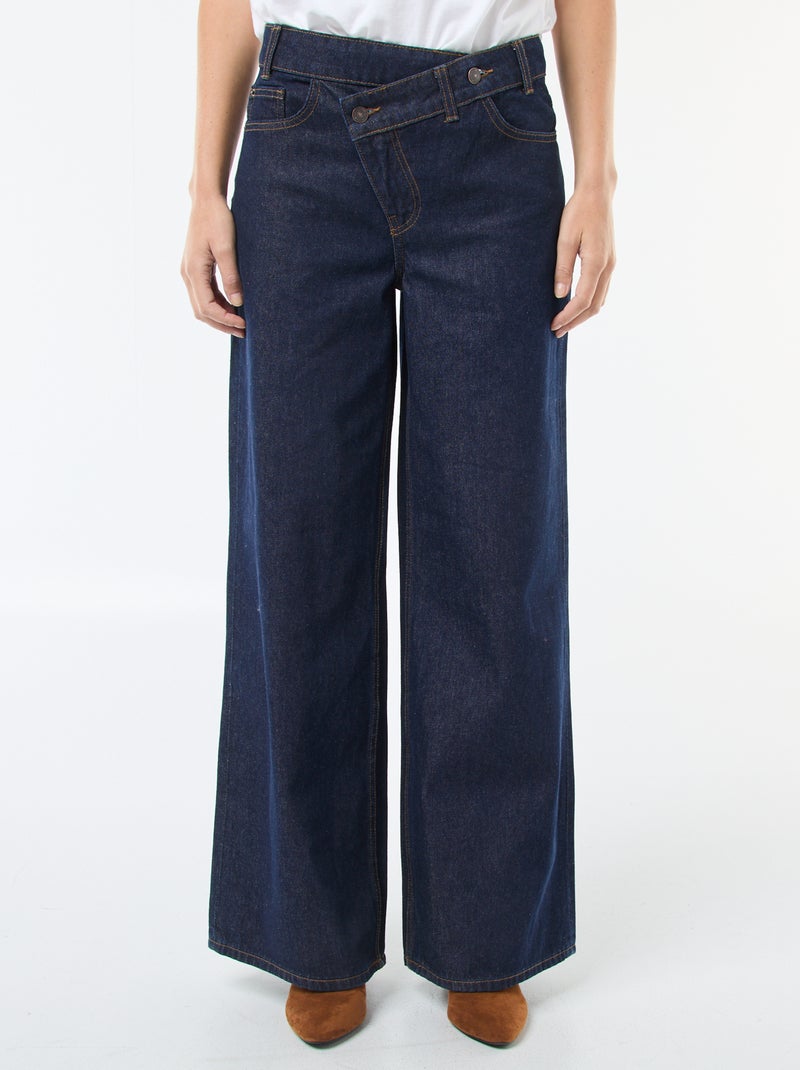 Jeans ampi con doppia apertura abbottonata Blu - Kiabi