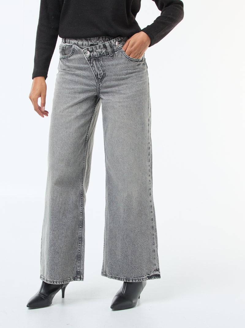 Jeans ampi con doppia apertura abbottonata Grigio - Kiabi