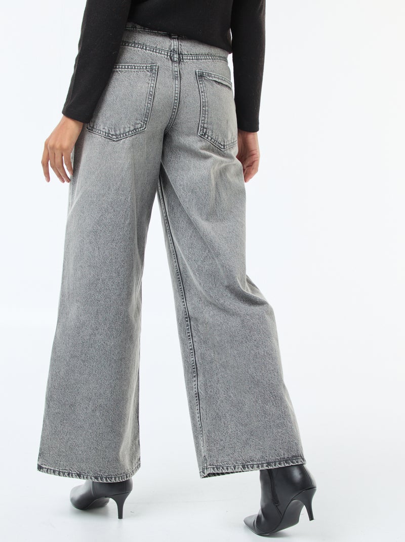 Jeans ampi con doppia apertura abbottonata Grigio - Kiabi