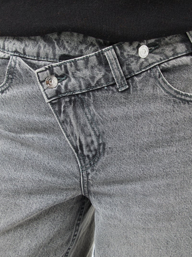 Jeans ampi con doppia apertura abbottonata Grigio - Kiabi