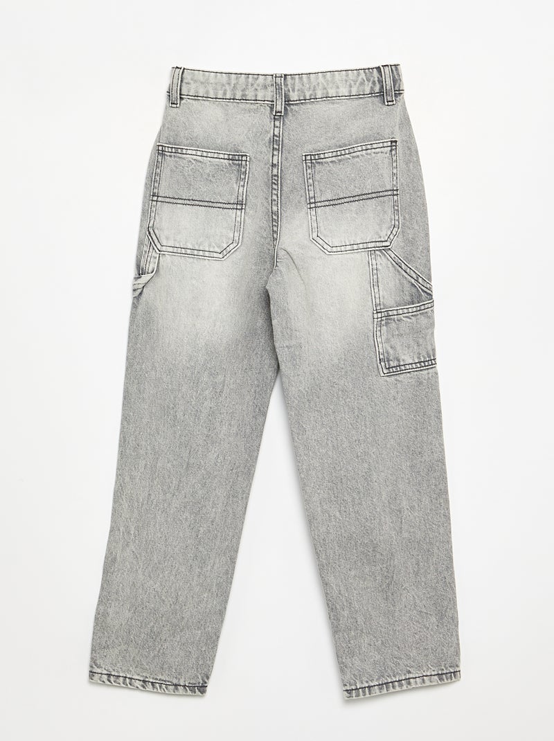 Jeans ampi stile carpenter Grigio - Kiabi