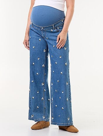 Jeans ampio premaman con motivo