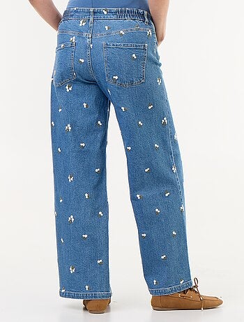 Jeans ampio premaman con motivo