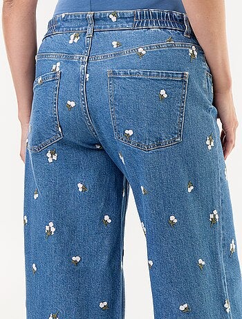 Jeans ampio premaman con motivo