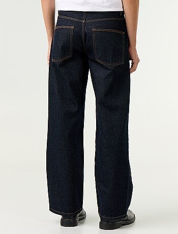 Jeans baggy a tinta unita con inserti fantasia