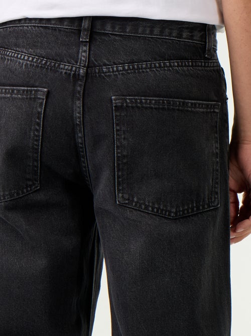 Jeans baggy a tinta unita con inserti fantasia - Kiabi