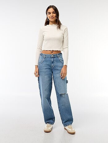 Jeans baggy con abrasioni originali