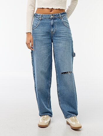 Jeans baggy con abrasioni originali