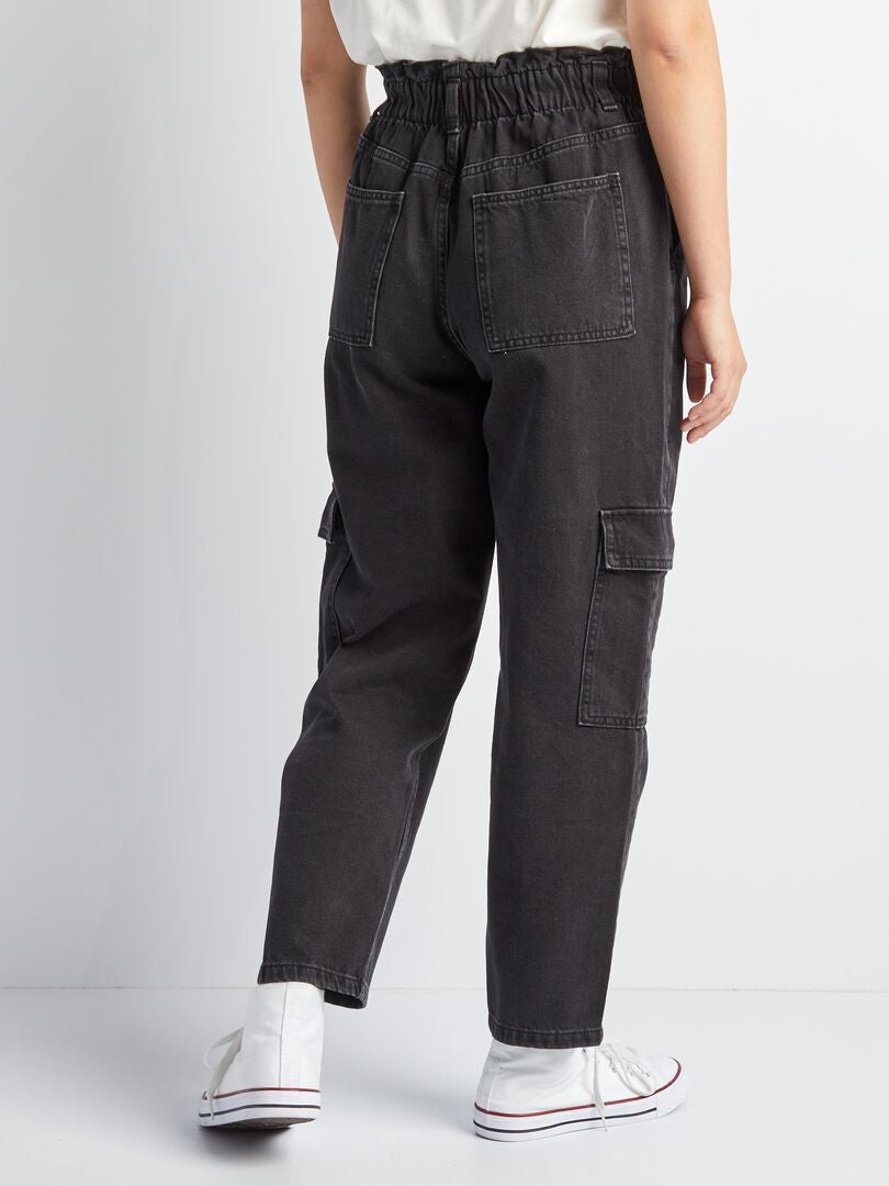 Jeans Donna Gamba Larga Roskiky - Vita Alta Elastica Stile Y2K Anni 2000 - Foto 8