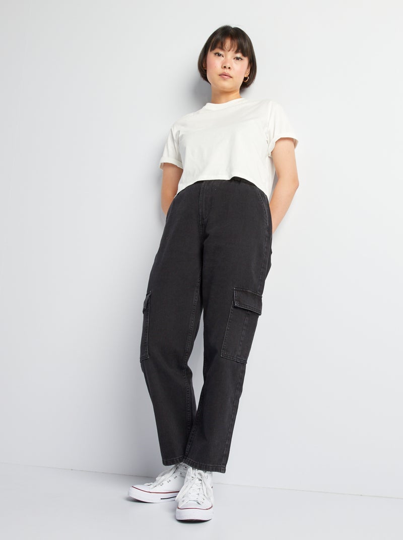 Jeans baggy con vita elasticizzata GRIGIO - Kiabi