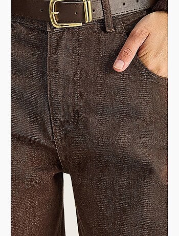 Jeans baggy in denim a vita alta lucci