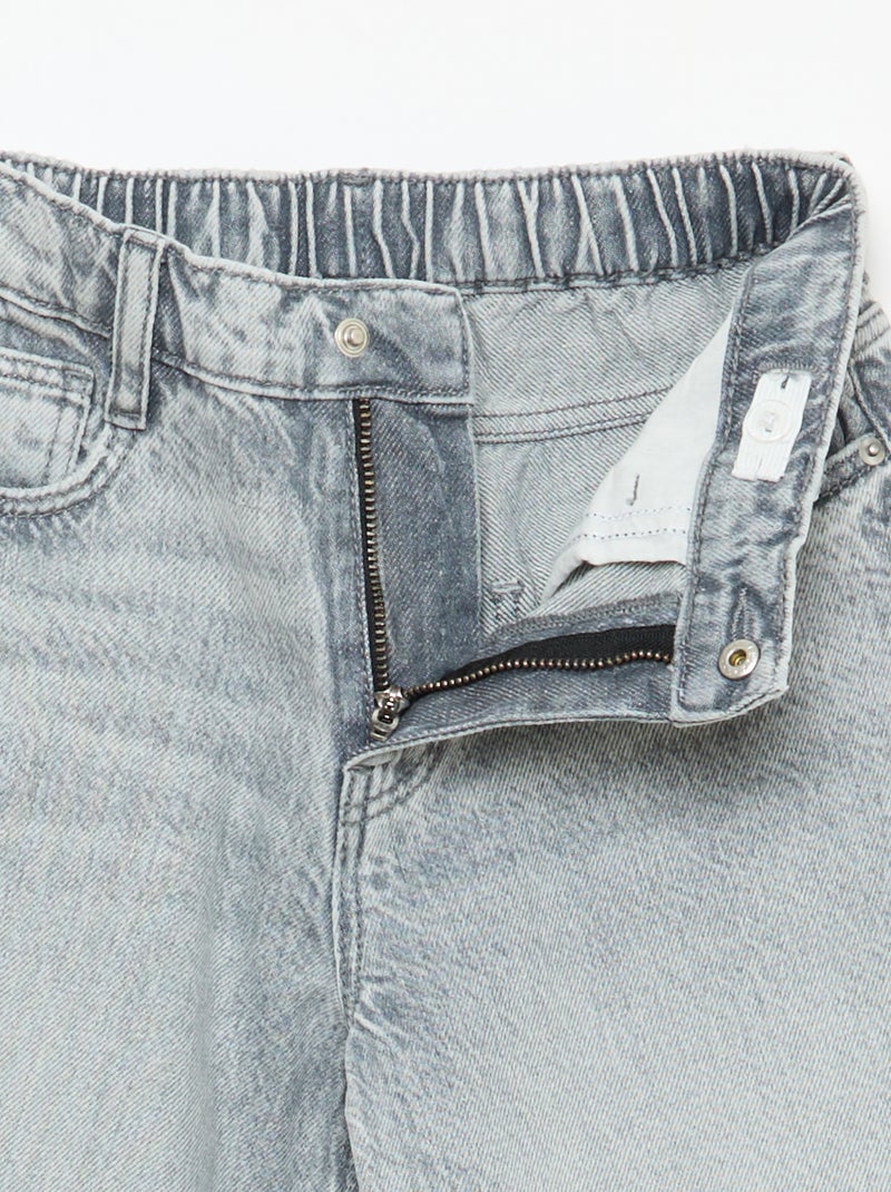 Jeans baggy tinta unita 5 tasche Grigio - Kiabi