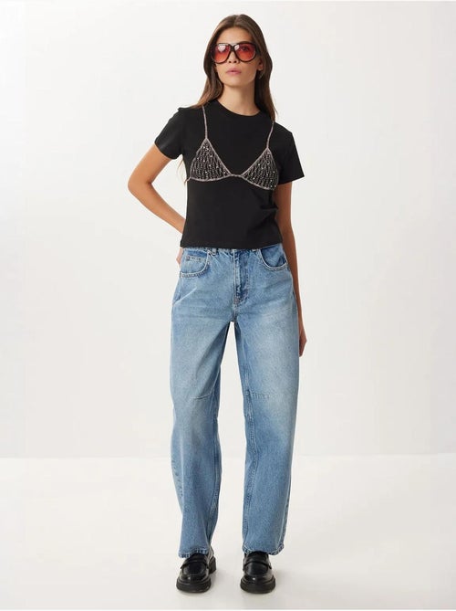 Jeans balloon fit a vita alta con risvolto boot cuff istanbul - Kiabi Jeans balloon fit a vita alta con risvolto boot cuff istanbul - Kiabi