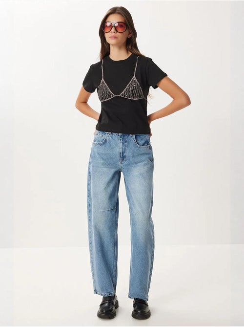 Jeans balloon fit a vita alta con risvolto boot cuff istanbul - Kiabi Jeans balloon fit a vita alta con risvolto boot cuff istanbul - Kiabi