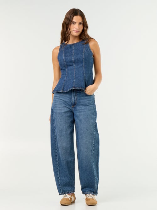 Jeans barrel a vita alta - Kiabi