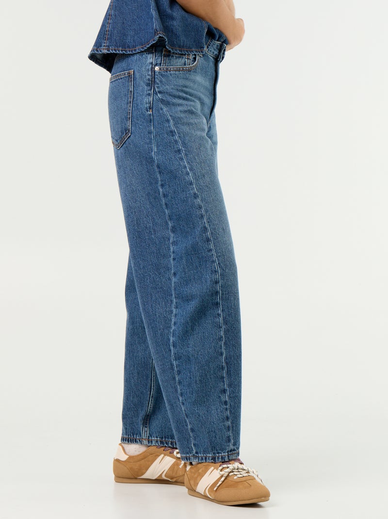 Jeans barrel a vita alta Blu - Kiabi