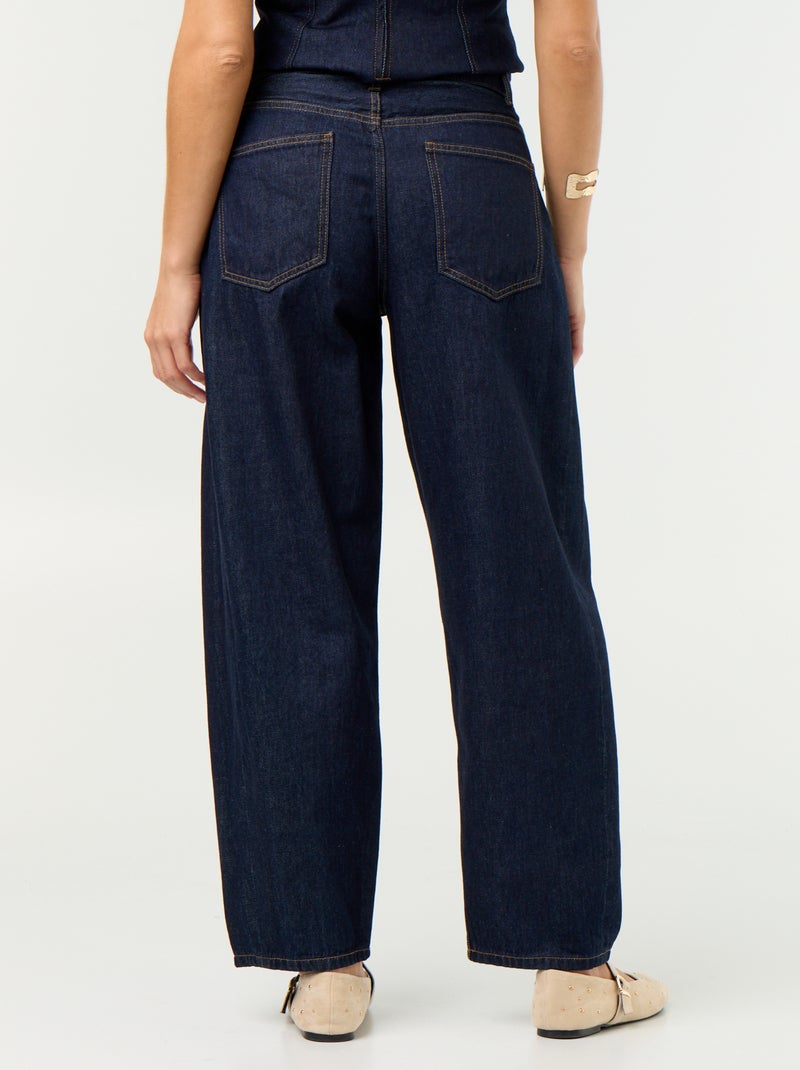 Jeans barrel a vita alta Blu - Kiabi