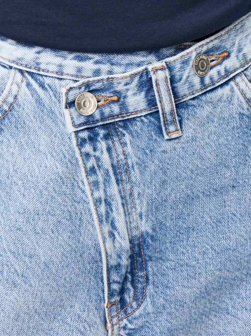 Jeans barrel con abbottonatura asimmetrica Blu - Kiabi