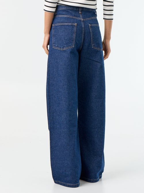 Jeans barrel con abbottonatura asimmetrica - Kiabi