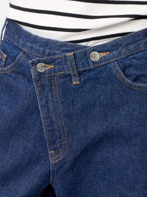 Jeans barrel con abbottonatura asimmetrica - Kiabi