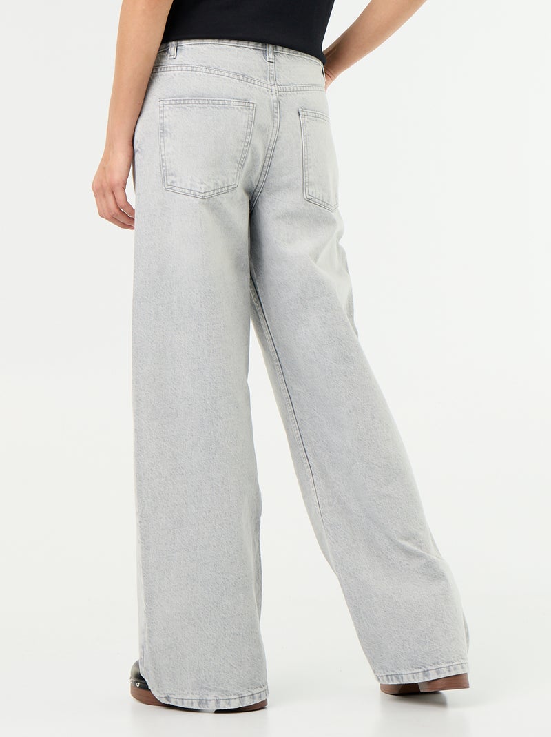 Jeans barrel con abbottonatura asimmetrica Grigio - Kiabi