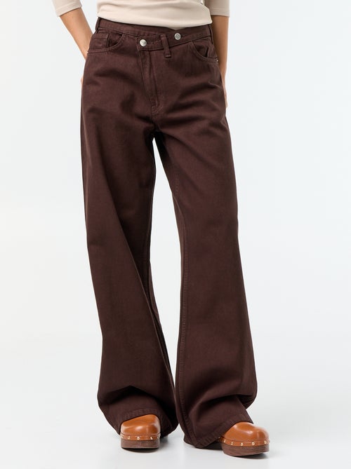 Jeans barrel con abbottonatura asimmetrica - Kiabi