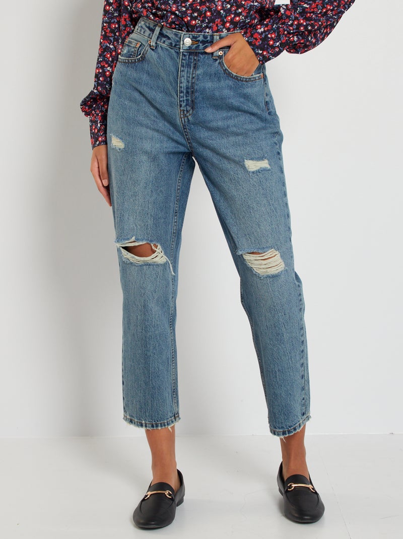 Jeans boyfriend destroyed 7/8 BLU Kiabi