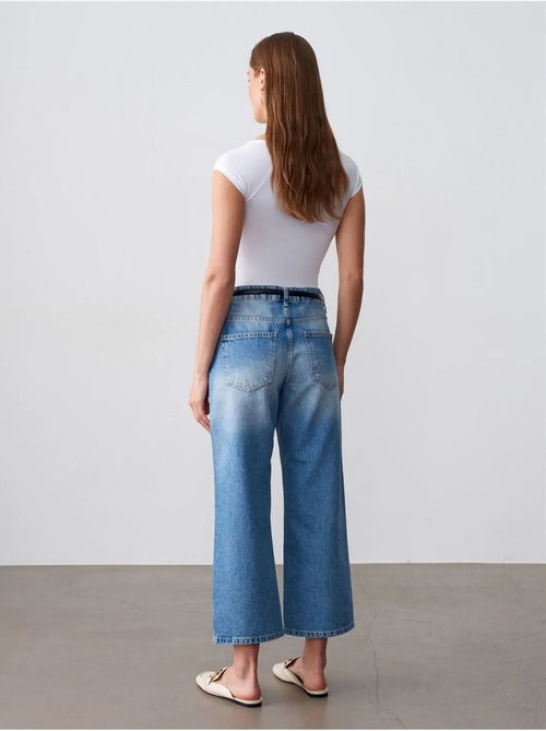 Jeans capri a vita bassa a gamba ampia dilvin - Kiabi Jeans capri a vita bassa a gamba ampia dilvin - Kiabi