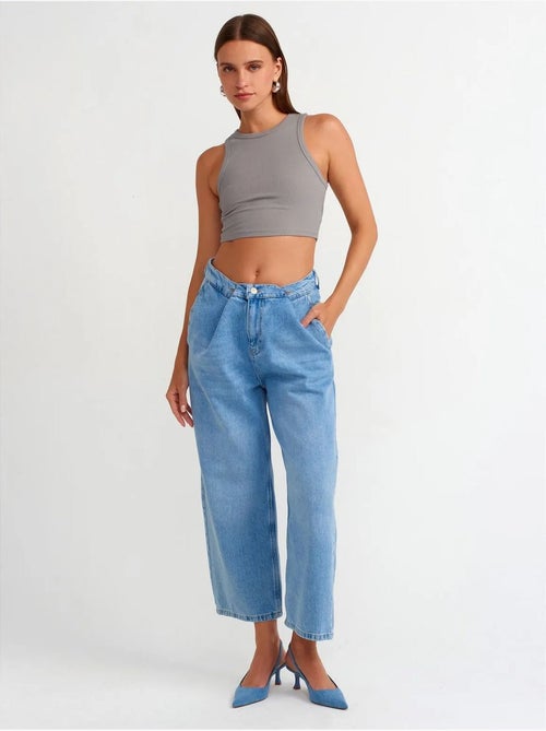Jeans capri balloon a vita alta dilvin - Kiabi Jeans capri balloon a vita alta dilvin - Kiabi