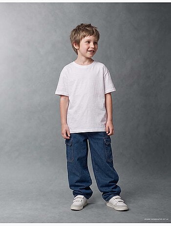 Jeans cargo ampia con coulisse