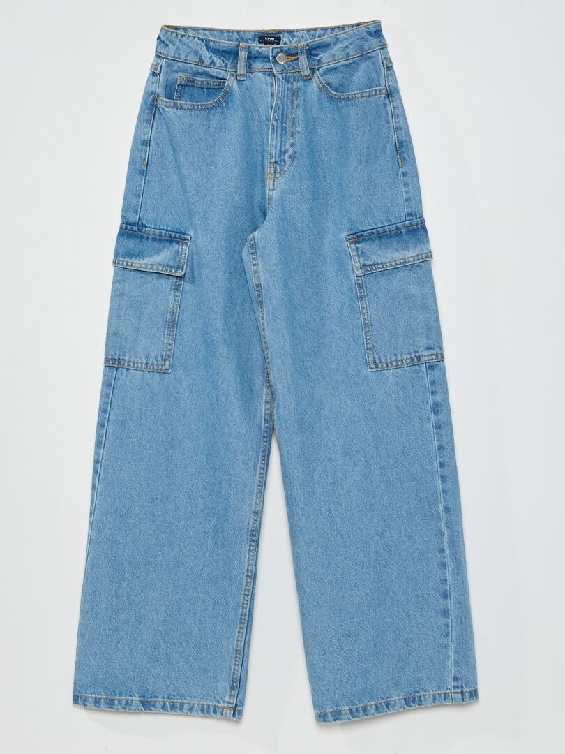 Jeans cargo wide BLU - Kiabi