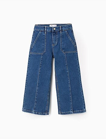 Jeans con cuciture in rilievo a gamba larga