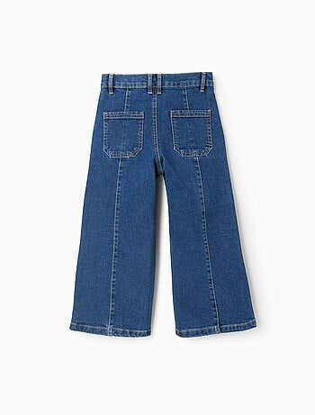 Jeans con cuciture in rilievo a gamba larga