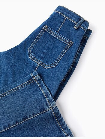 Jeans con cuciture in rilievo a gamba larga