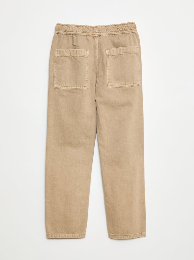Jeans con vita elasticizzata beige - Kiabi
